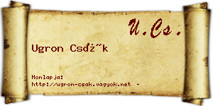 Ugron Csák névjegykártya
